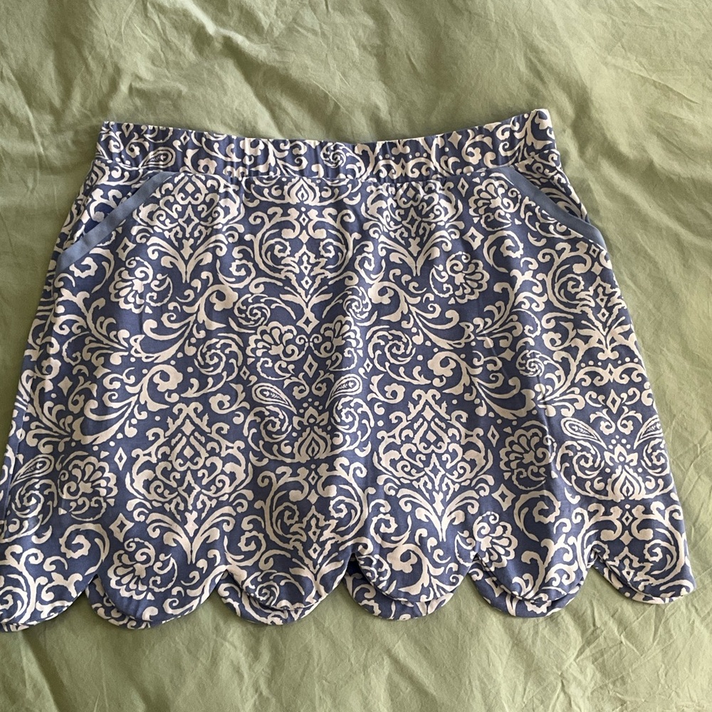 Elegant Blue and White Mini Skirt